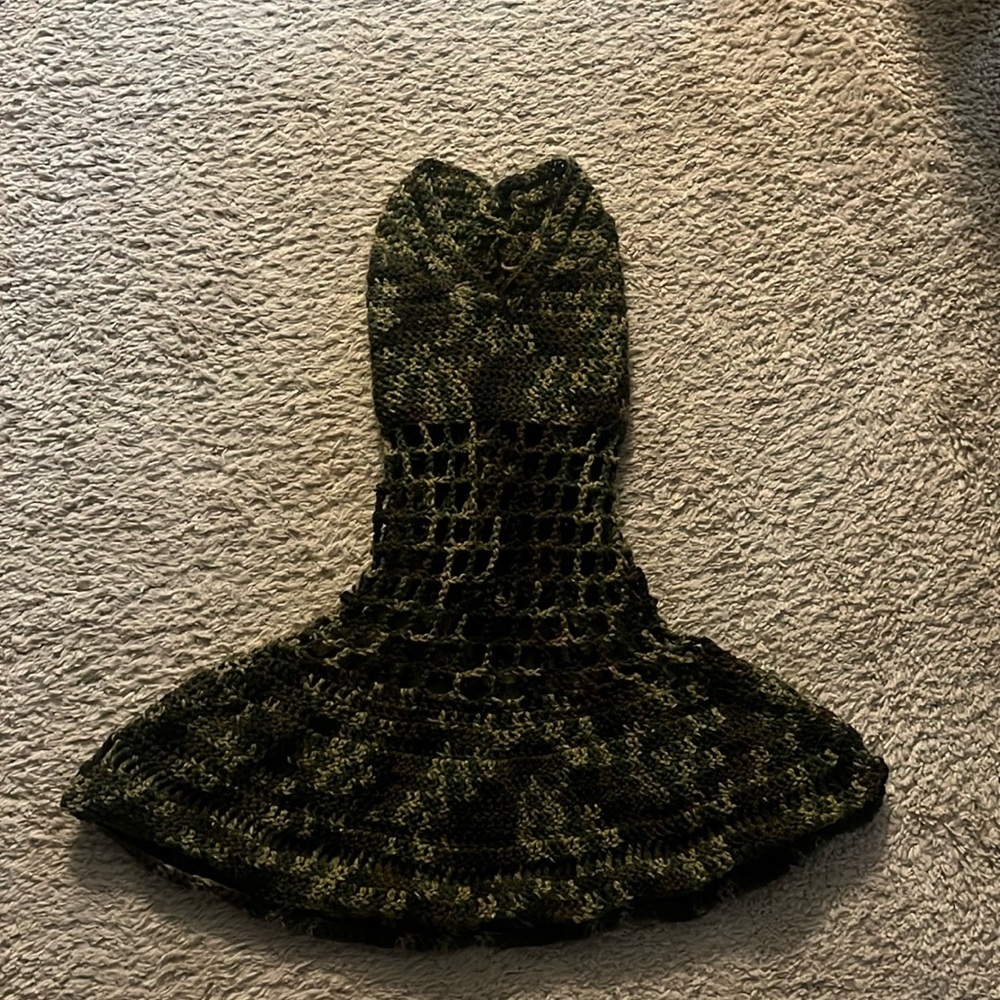 Camo crochet mini dress